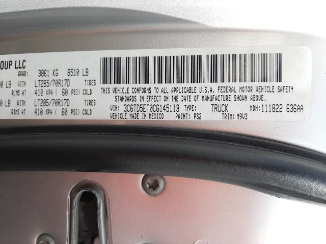 2012 DODGE RAM 2500 P 3C6TD5ET0CG145113