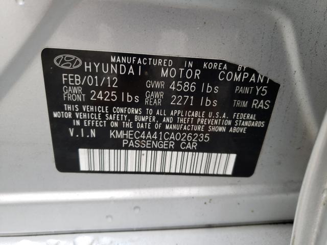 2012 HYUNDAI SONATA HYB KMHEC4A41CA026235