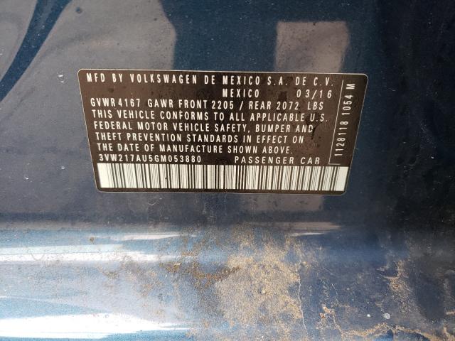 2016 VOLKSWAGEN GOLF S/SE 3VW217AU5GM053880