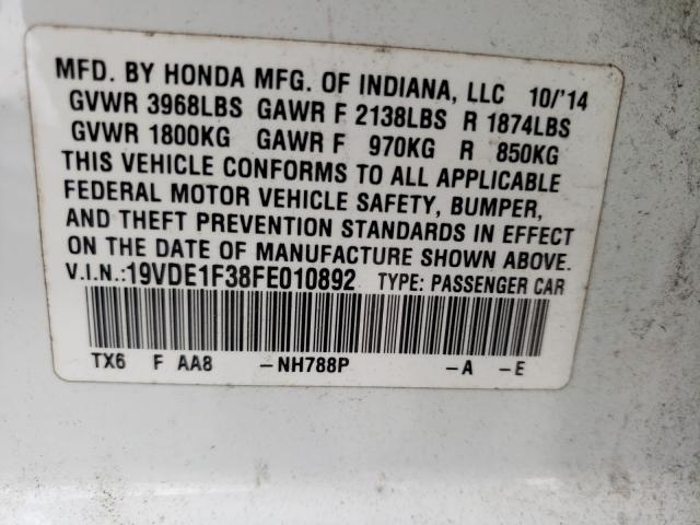 2015 ACURA ILX 20 19VDE1F38FE010892