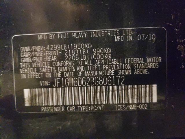 2011 SUBARU IMPREZA OU JF1GH6D62BG806172