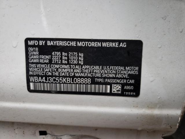 2019 BMW 430XI GRAN WBA4J3C55KBL08888