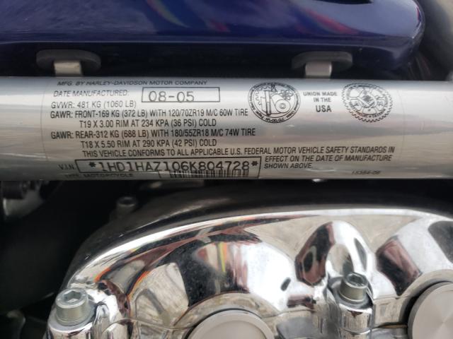 2006 HARLEY-DAVIDSON VRSCA 1HD1HAZ106K804728