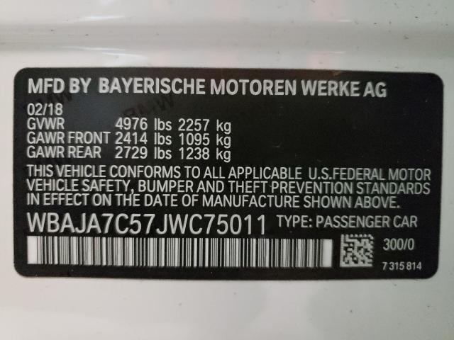 2018 BMW 530 XI WBAJA7C57JWC75011