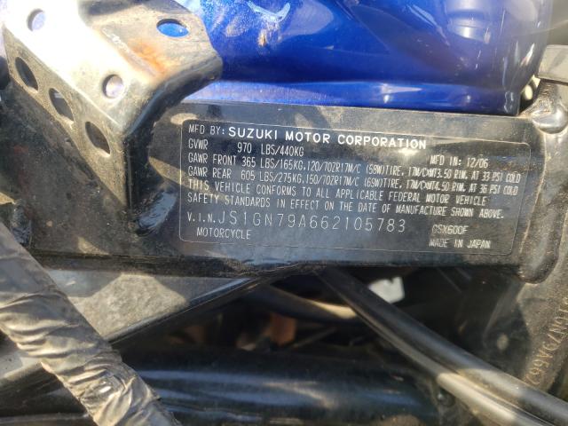 2006 SUZUKI GSX600 F JS1GN79A662105783
