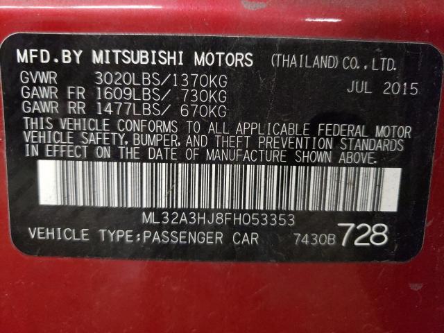 2015 MITSUBISHI MIRAGE DE ML32A3HJ8FH053353