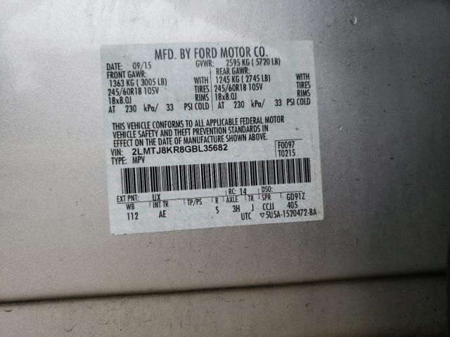 2016 LINCOLN MKX SELECT 2LMTJ8KR8GBL35682