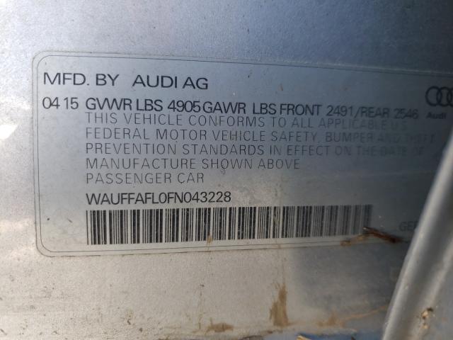 VIN WAUFFAFL0FN043228 2015 Audi A4, Premium Plus no.10