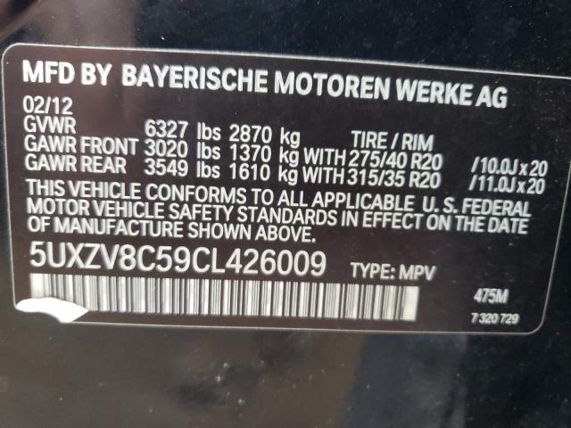2012 BMW X5 XDRIVE5 5UXZV8C59CL426009