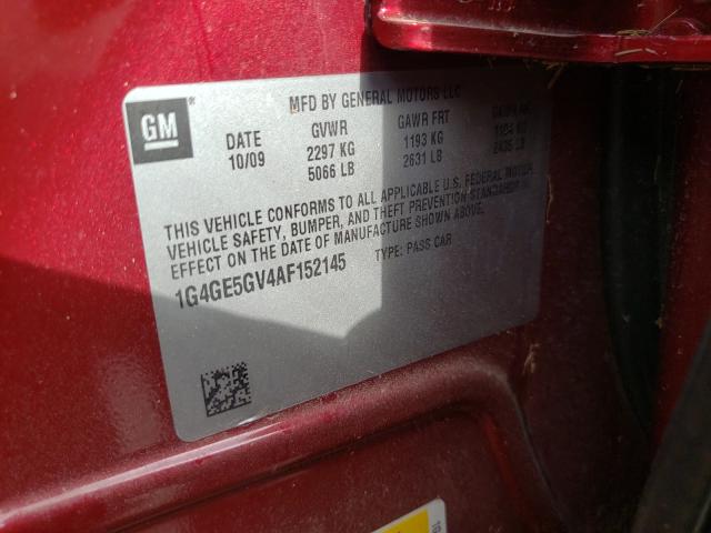 2010 BUICK LACROSSE C 1G4GE5GV4AF152145