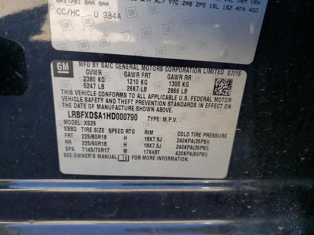 2017 BUICK ENVISION E LRBFXDSA1HD000790