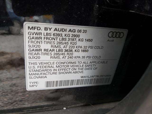 VIN WA1LJAF79LD010554 2020 Audi Q7, Premium Plus no.10