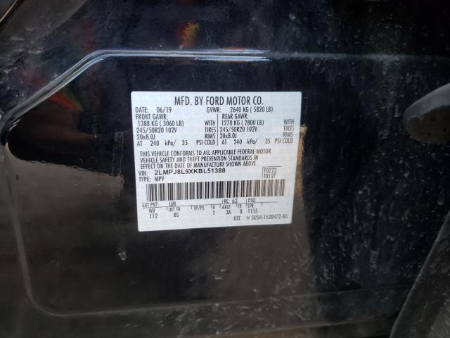 2019 LINCOLN NAUTILUS R 2LMPJ8L9XKBL51388
