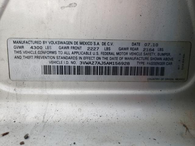 2010 VOLKSWAGEN JETTA LIMI 3VWAZ7AJ5AM156928