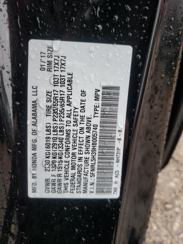 2017 HONDA ODYSSEY SE 5FNRL5H39HB005740