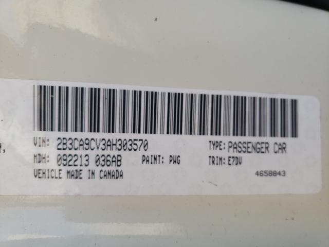 2010 DODGE CHARGER RA 2B3CA9CV3AH303570