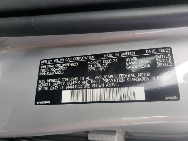 2022 VOLVO XC60 B5 IN - YV4L12RL9N1914829