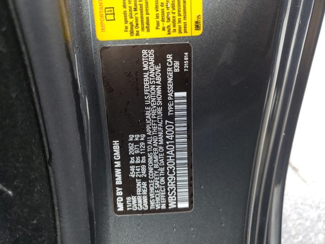 2017 BMW M4 WBS3R9C30HA014007