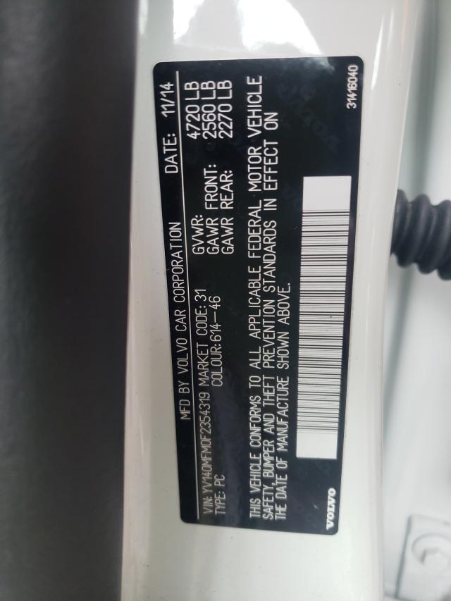 2015 VOLVO S60 PLATIN YV140MFM0F2354319