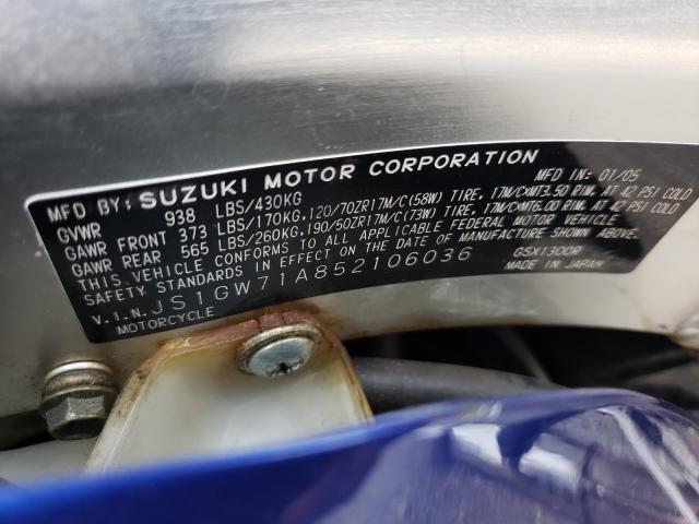 2005 SUZUKI GSX1300 RK JS1GW71A852106036