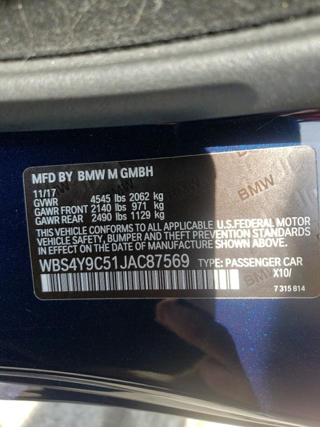 2018 BMW M4 WBS4Y9C51JAC87569