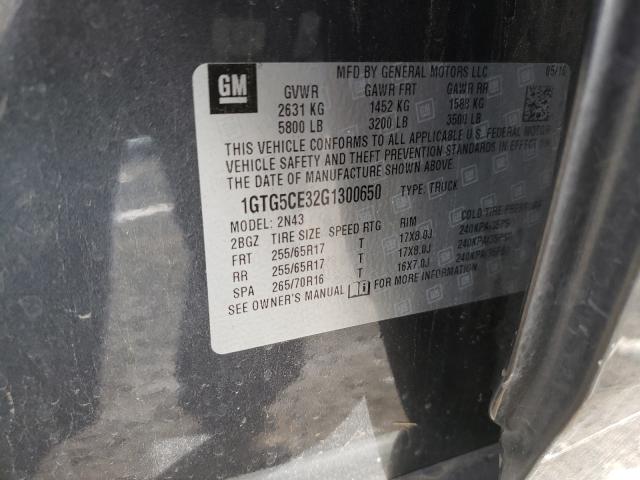 2016 GMC CANYON SLE 1GTG5CE32G1300650