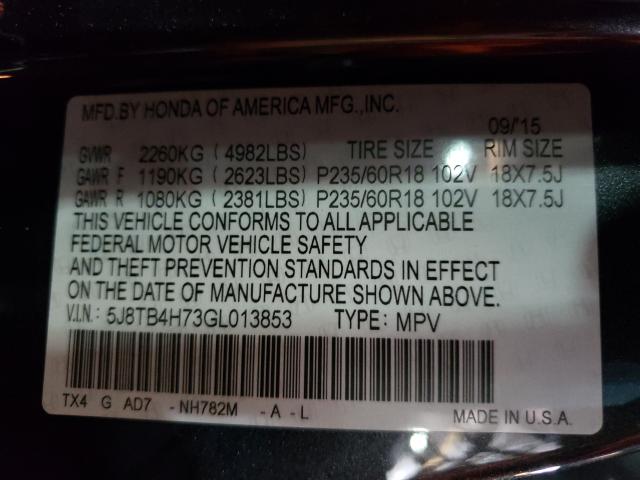 2016 ACURA RDX ADVANC 5J8TB4H73GL013853