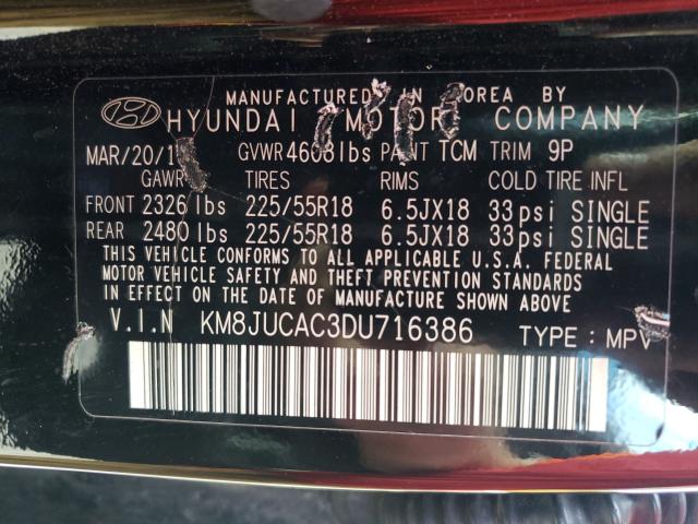 2013 HYUNDAI TUSCON KM8JUCAC3DU716386