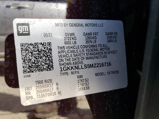 2021 GMC ACADIA AT4 1GKKNLLS5MZ216716