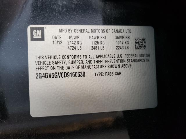 2013 BUICK REGAL GS 2G4GV5GV0D9160630