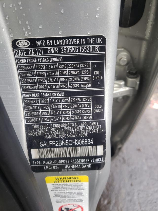 2012 LAND ROVER LR2 HSE SALFR2BN5CH308834