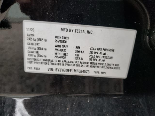 2021 TESLA MODEL Y 5YJYGDEE1MF084573