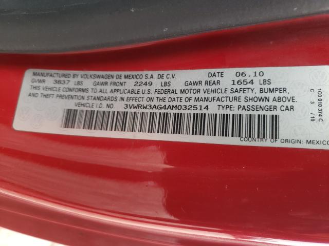 2010 VOLKSWAGEN NEW BEETLE 3VWRW3AG4AM032514
