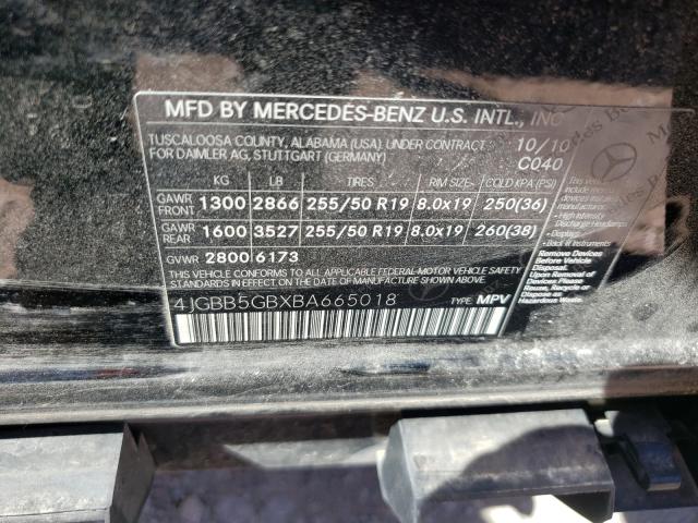 2011 MERCEDES-BENZ ML 350 4JGBB5GBXBA665018