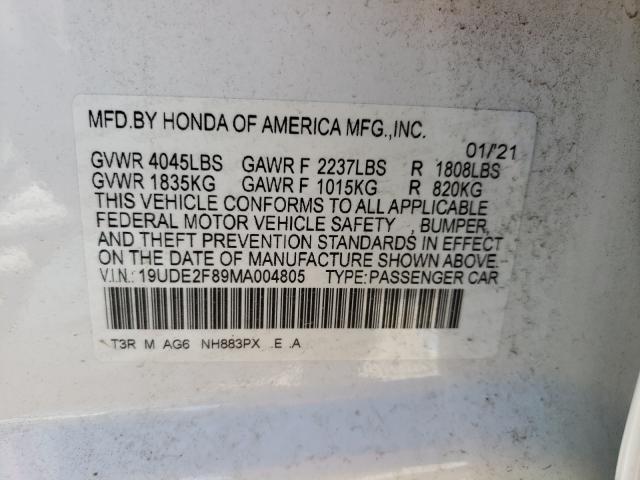 2021 ACURA 1.6EL SPRT 19UDE2F89MA004805