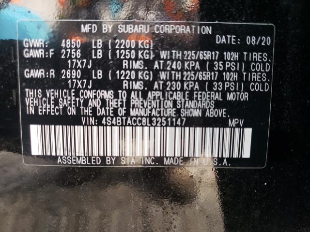 2020 SUBARU OUTBACK PR 4S4BTACC8L3251147