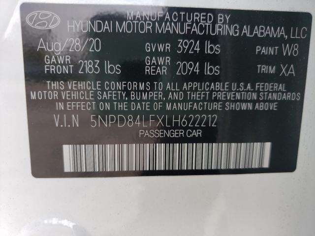 2020 HYUNDAI ELANTRA SE 5NPD84LFXLH622212