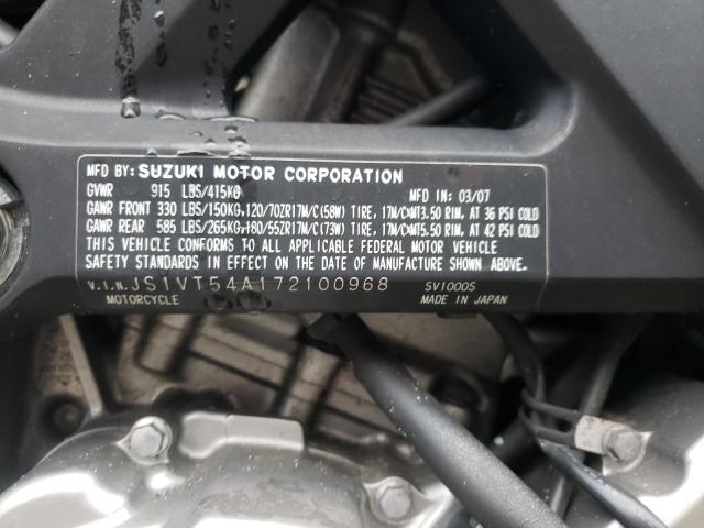2007 SUZUKI SV1000 S JS1VT54A172100968