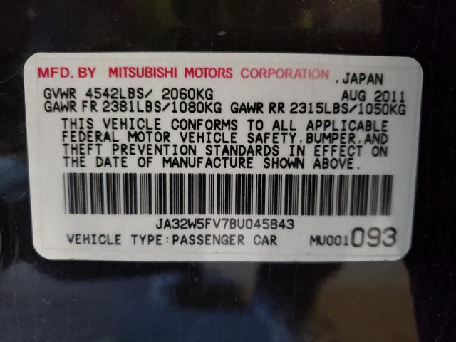 2011 MITSUBISHI LANCER EVO JA32W5FV7BU045843