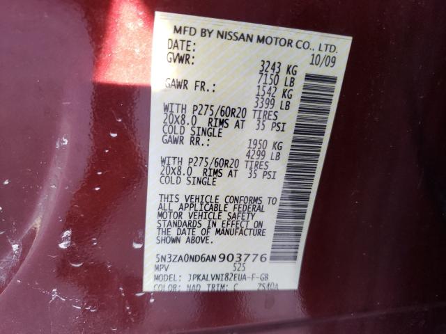 2010 INFINITI QX56 5N3ZA0ND6AN903776