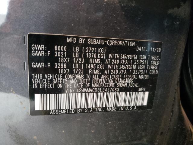 2020 SUBARU ASCENT PRE 4S4WMACD8L3437083