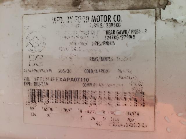 2010 FORD RANGER SUP 1FTLR4FEXAPA07110