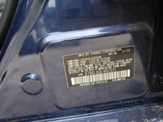 2020 SUBARU WRX LIMITE JF1VA1J6XL9807031