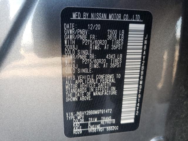 2021 NISSAN ARMADA SL JN8AY2BB8M9791472