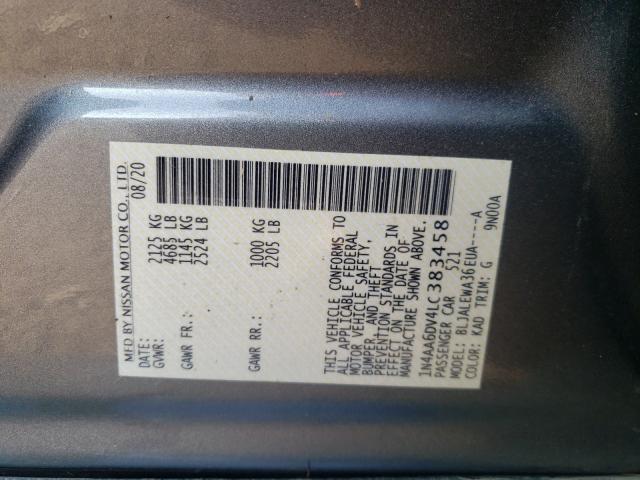 2020 NISSAN MAXIMA SL 1N4AA6DV4LC383458