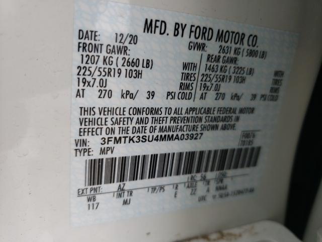 2021 FORD MUSTANG MA 3FMTK3SU4MMA03927