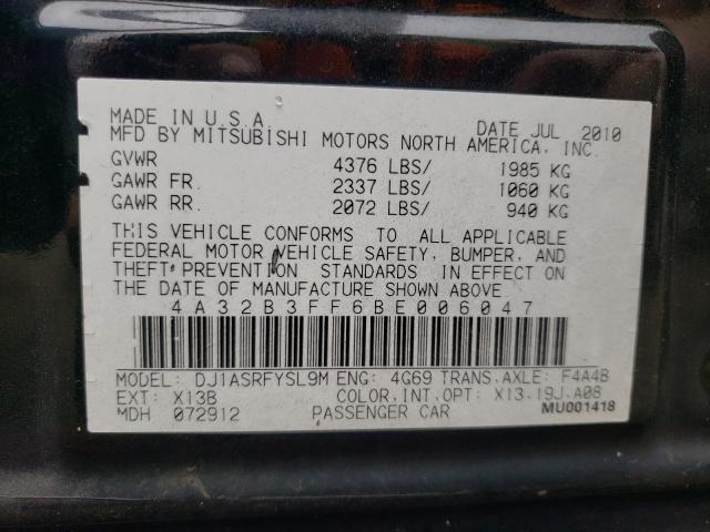 2011 MITSUBISHI GALANT ES 4A32B3FF6BE006047