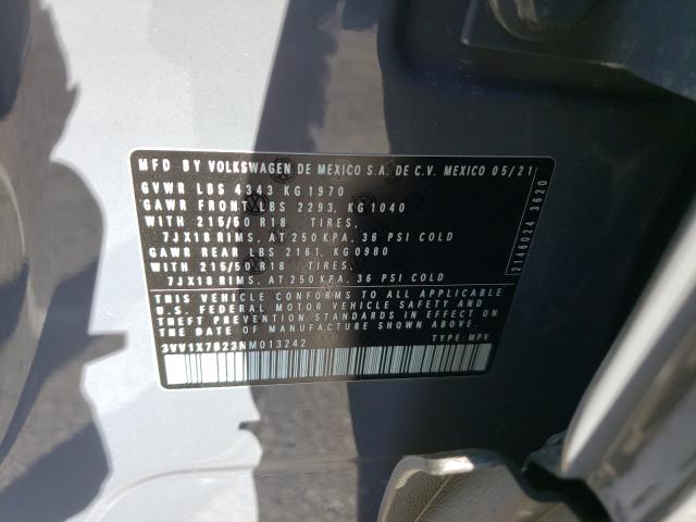 2022 VOLKSWAGEN TAOS SEL 3VV1X7B23NM013242