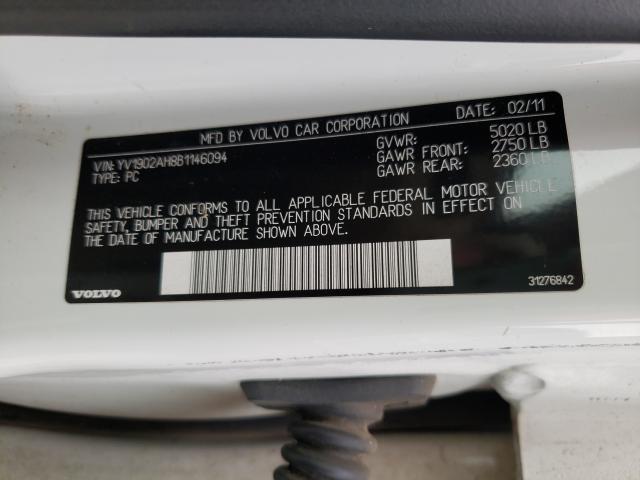 2011 VOLVO S80 T6 YV1902AH8B1146094