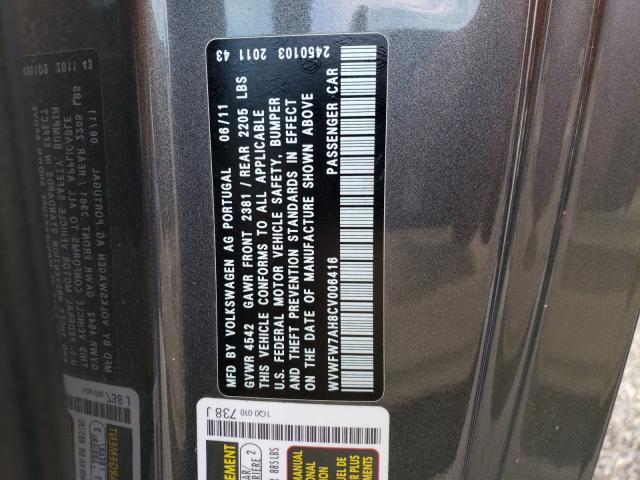 2012 VOLKSWAGEN EOS LUX WVWFW7AH8CV006416